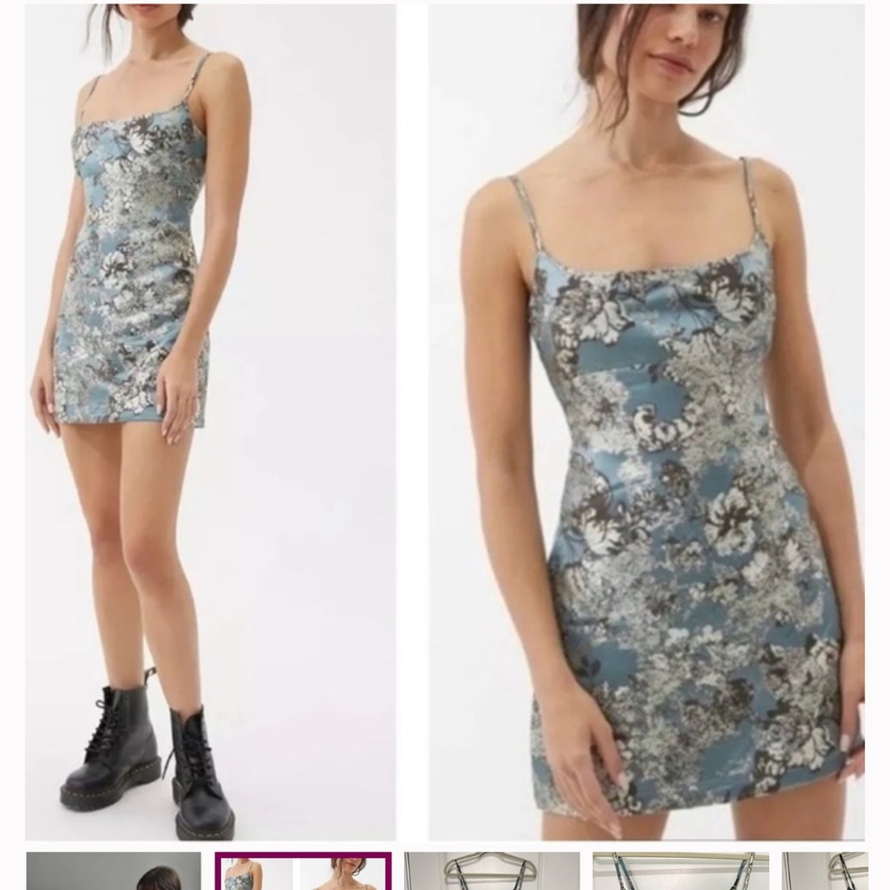 Urban Outfitters Monette Blue and Brown Mini Dress